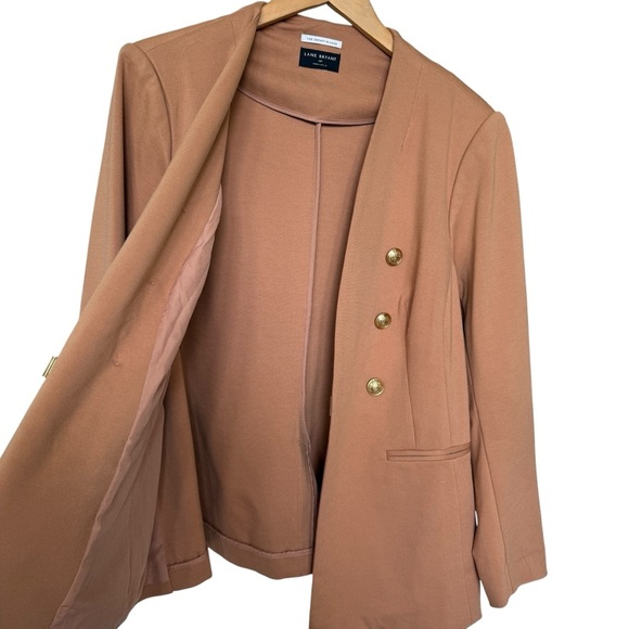 Lane Bryant Women's The Bryant 18P Camel Double Breasted Blazer Suit Jacket - Picture 5 of 10